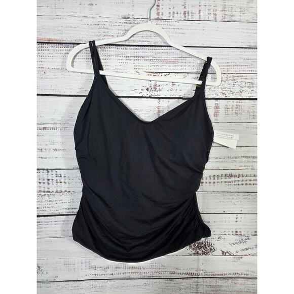 Bleu Rod Beattie Women's 16W Blk Tankini Top Swimwear Plus Size NWT - Picture 1 of 6